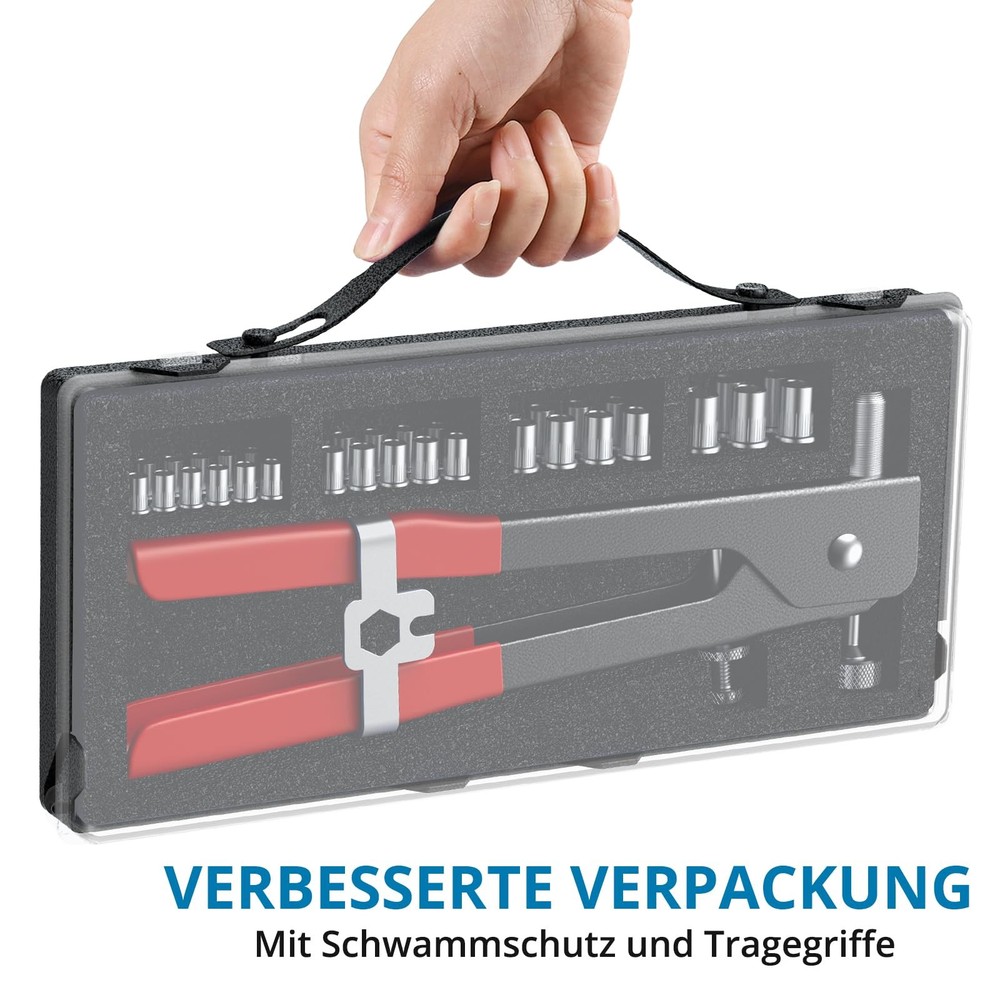 Riveter Set, 86 Piece Rivnut Pliers Set Thread Insert Rivet Guns Factory...
