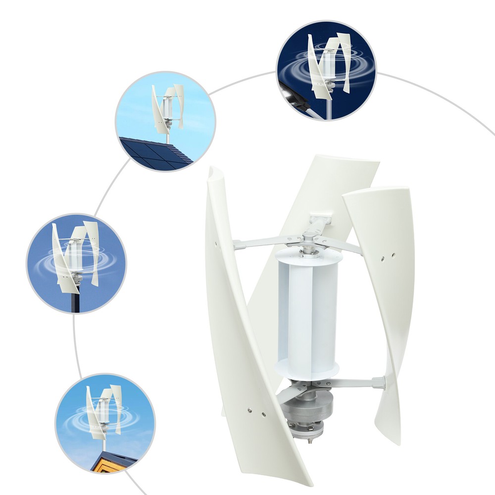 100W 4-Blade Vertical Wind Turbine Generator - 24V W/Controller Windmill Power！