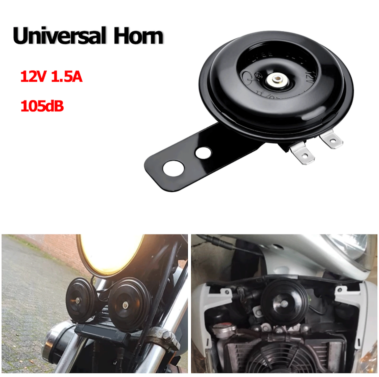 HORN 12V Waterproof Loud 105dB Universal Motorcycle Car UTV ATV Boat Auto Bike