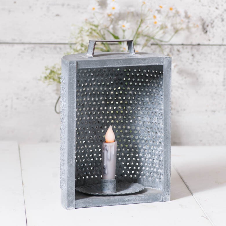 Rustic Mantle Light - Weathered Zinc, 10.5" High