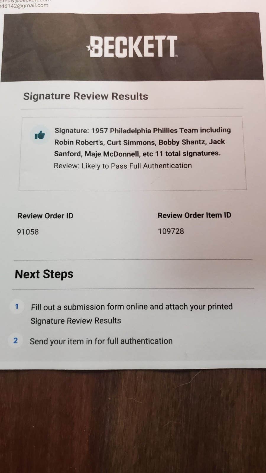 ROBIN ROBERTS Signed Baseball - HOF - Whiz Kids - Beckett - 1957 Phillies Team