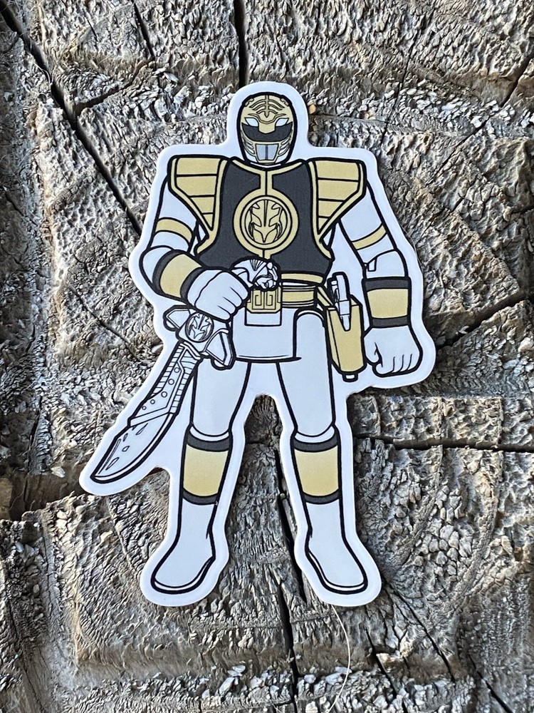 White Power Ranger Action Sticker