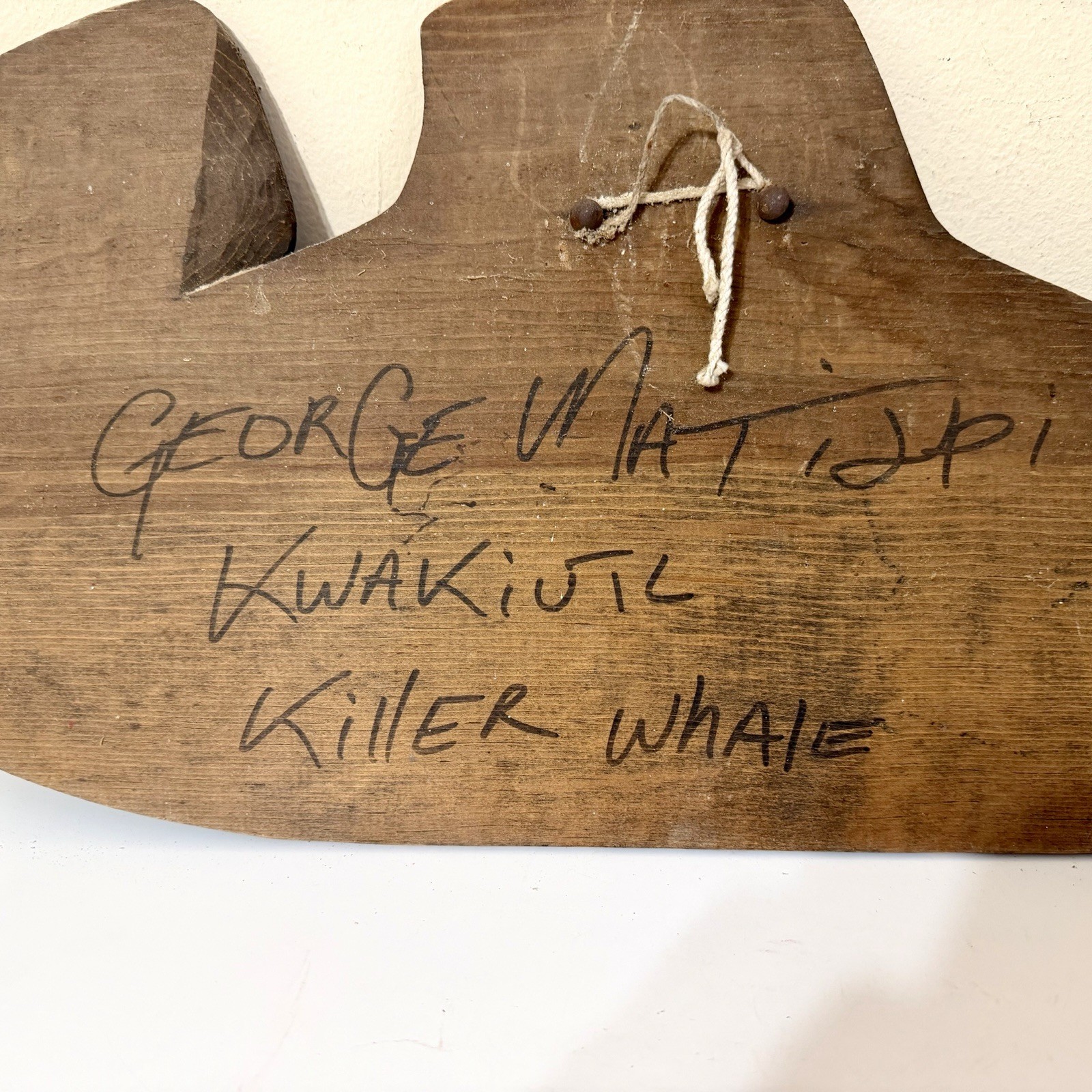 First Nation Kwakiutl Wood Carved Killer Whale George Matilpi Signed Vtg 27”
