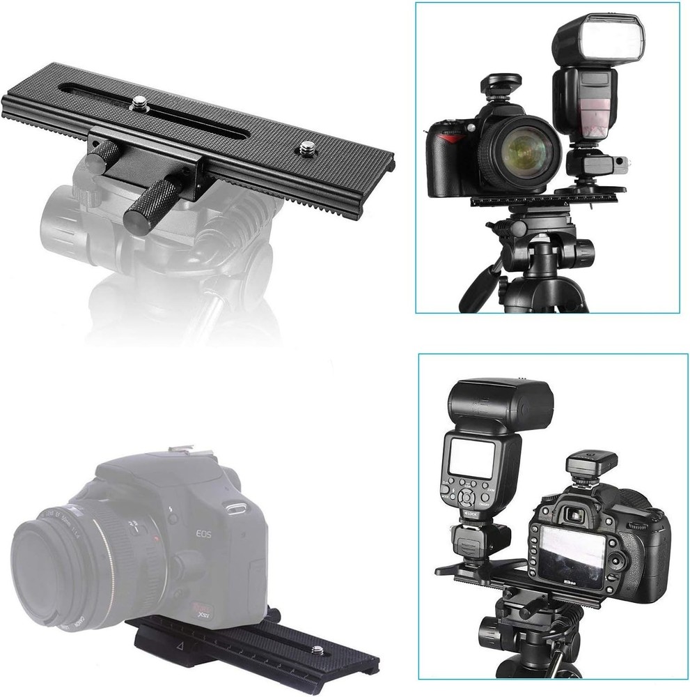 Two Way Macro Focus Rail Slider 16cm for Close Up Photography Adjustable Knobs