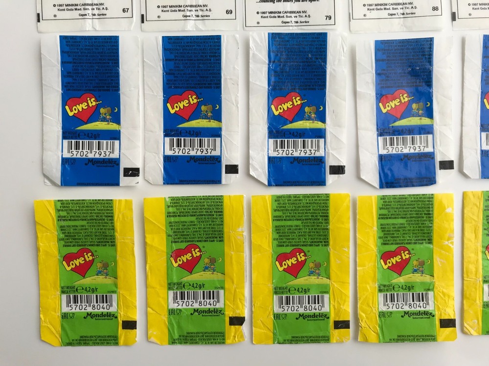 Love Is... Chewing Gum Wrappers & Comic Inserts Set Kent Ephemera Collection