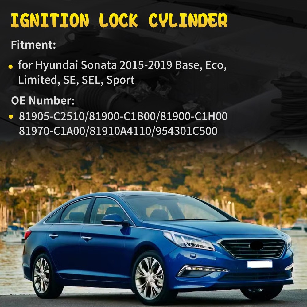 81905-C2510 Ignition Switch With 2 Keys Set Assembly Fits For Sonata 2015-2019