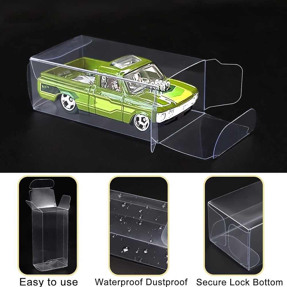 100PCS Model Car Clear Storage Box For Hot Whee~ 1/64 Model Car Display Case