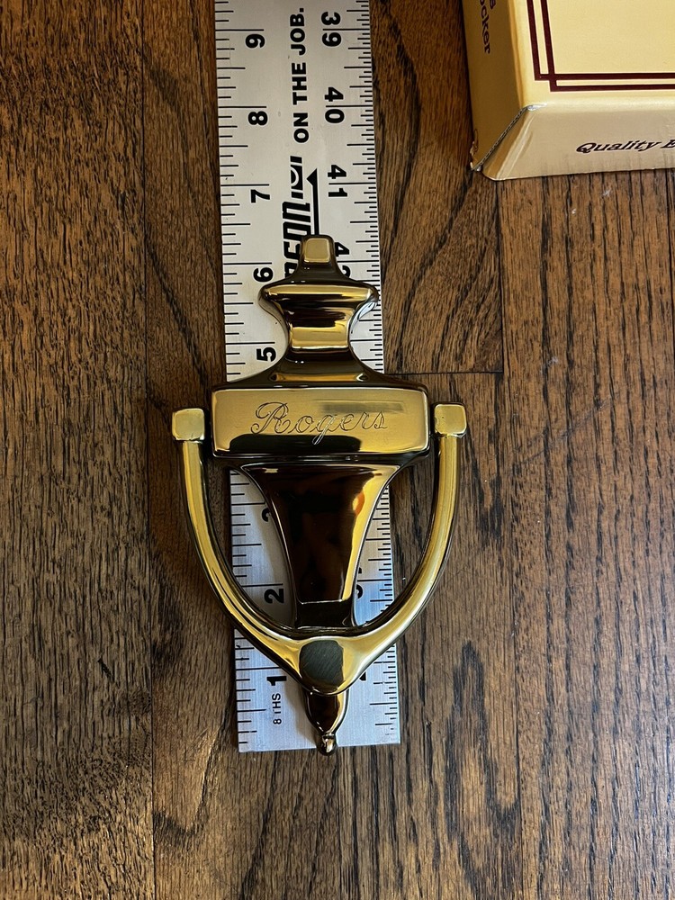 Solid Brass Door Knocker 6” Brand New Engraved ROGERS