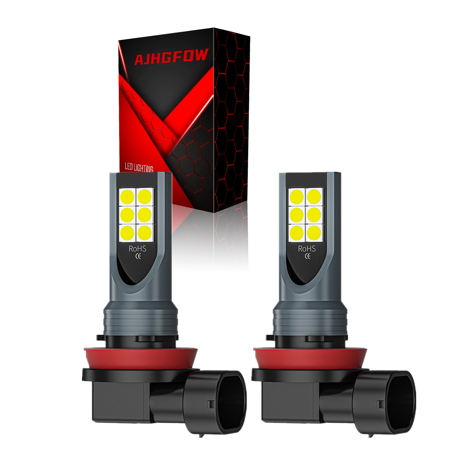 2X LED Fog Light Bulbs H8 H11 Fog Light Bulb White 6500K High Power DRL Lamps