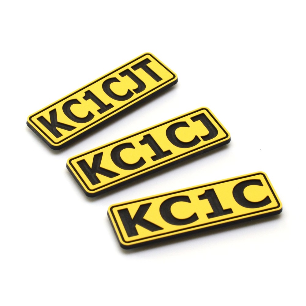 CALL SIGN CALLSIGN BADGE PIN ENGRAVED, 2"