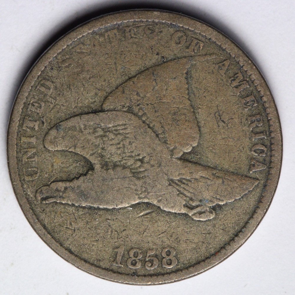 1858 F.E. S.L. Flying Eagle Cent Penny CHOICE FINE E291 T