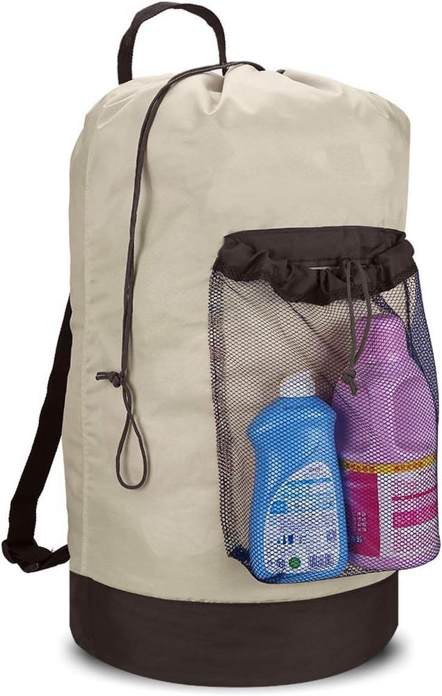 Backpack Laundry Bag Laundry Backpack W/ Shoulder Straps & Mesh Pocket Durable