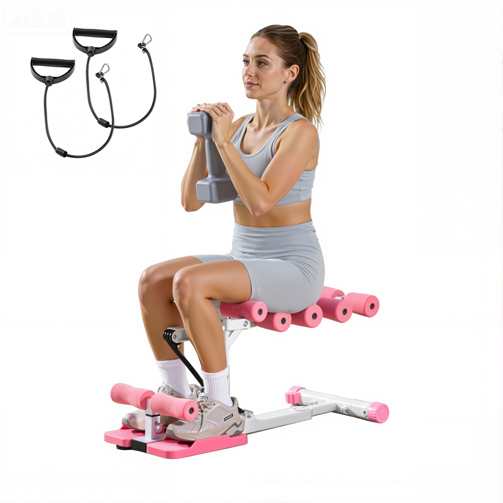 VEVOR Squat Machine with 3 Resistance Bands Glutes Workout Exercise Foldable