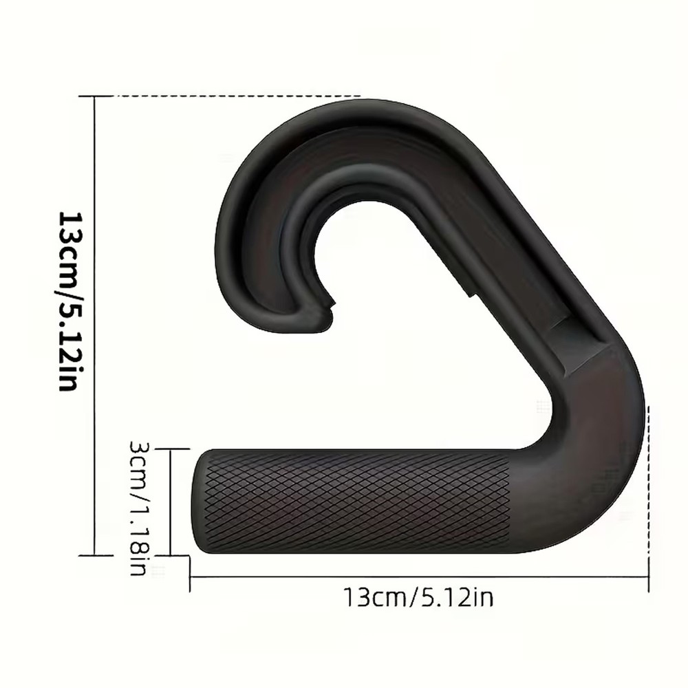 Neutral Grip Handle Attachment for Pull-up Bars, 1 Pair Portable Hooks Black