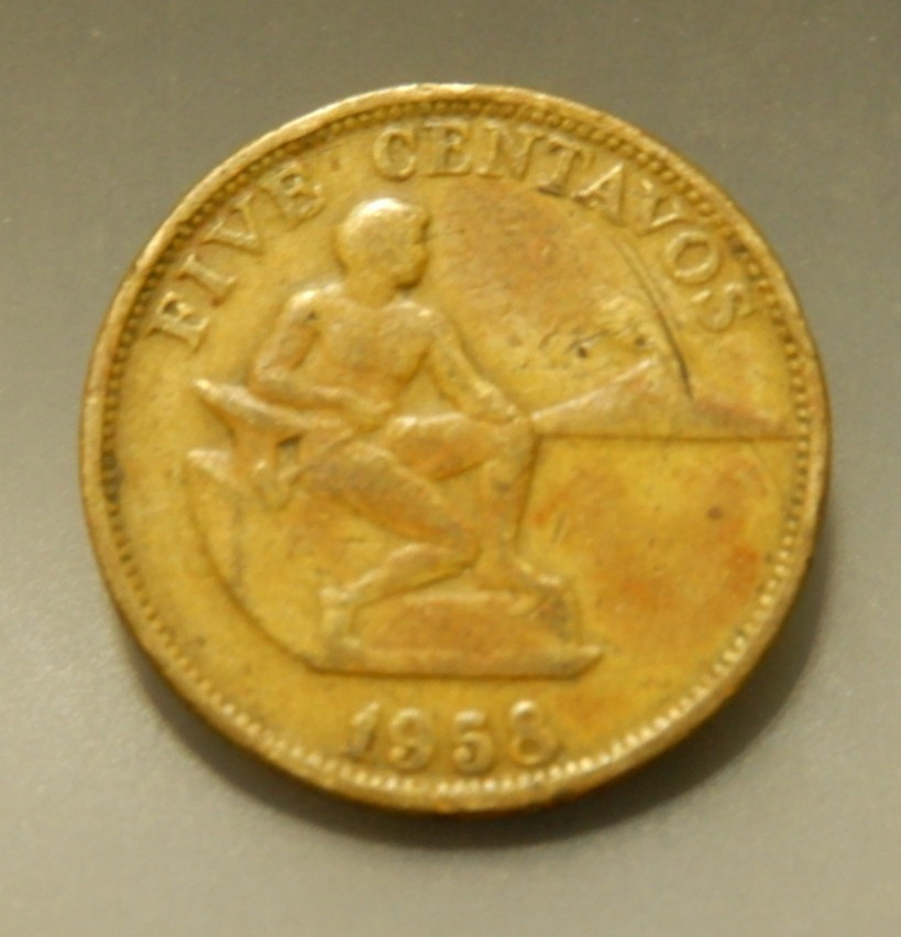 1958 Philippines 5 Centavos Coin
