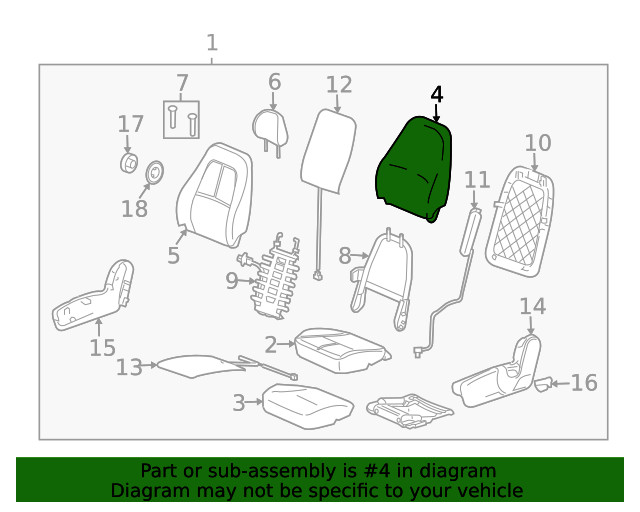 Genuine GM Seat Back Pad 96844735