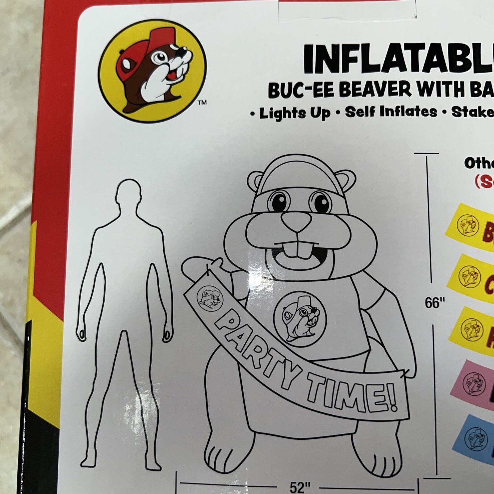 Buc-ee's Beaver Mascot 6' Ft Inflatable Party Time Lighted Bucees NEW NIB