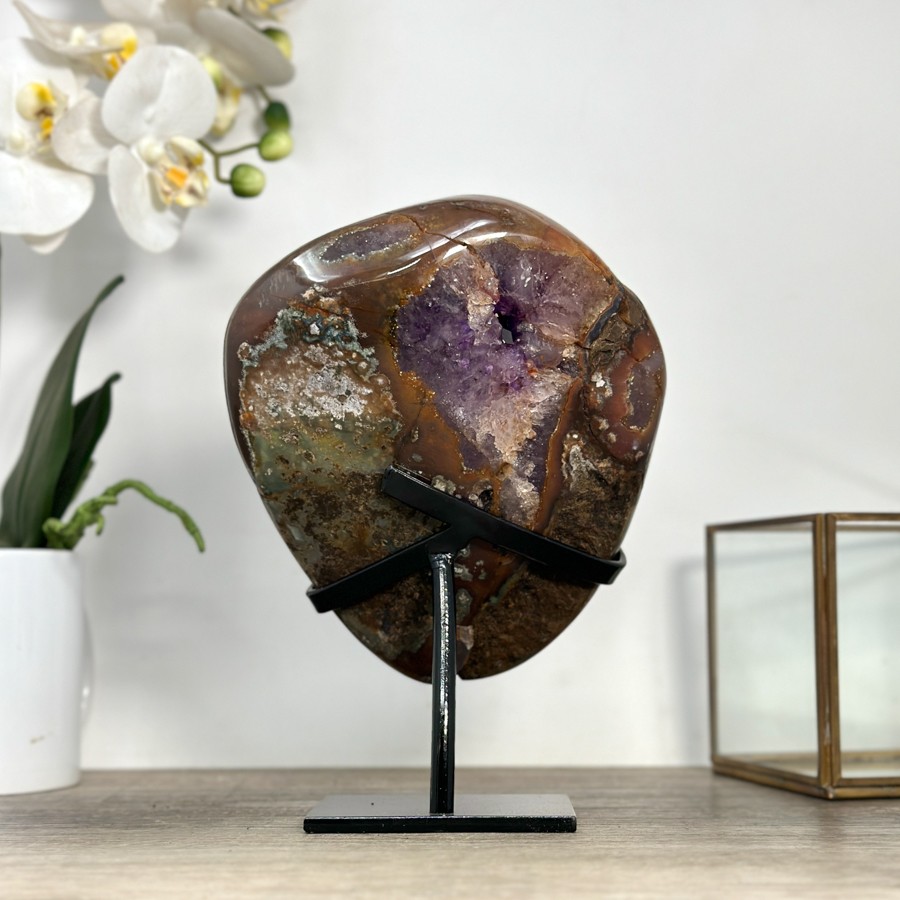 Natural Amethyst Geode with Agate Shell. MWS2431