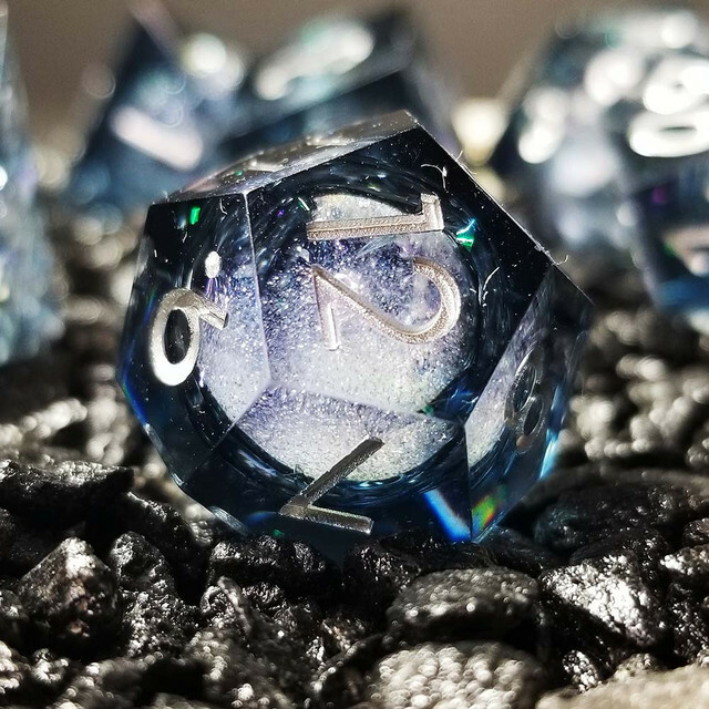 Sage's Winter Souls Liquid Core Sharp Edge Resin Dice Set