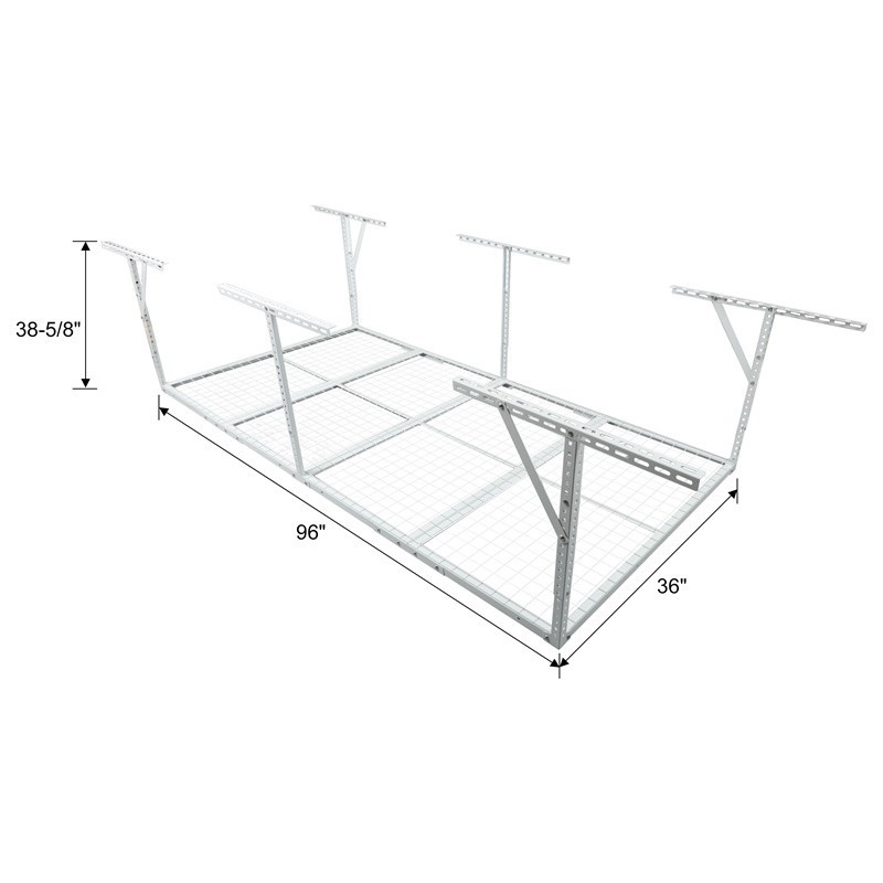 3ft x 8ft Overhead Garage Storage Rack Adjustable Mounted Ceiling Storage Rack