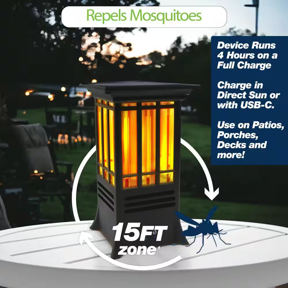 Solar Flame Effect Tabletop Outdoor Mosquito Repellent