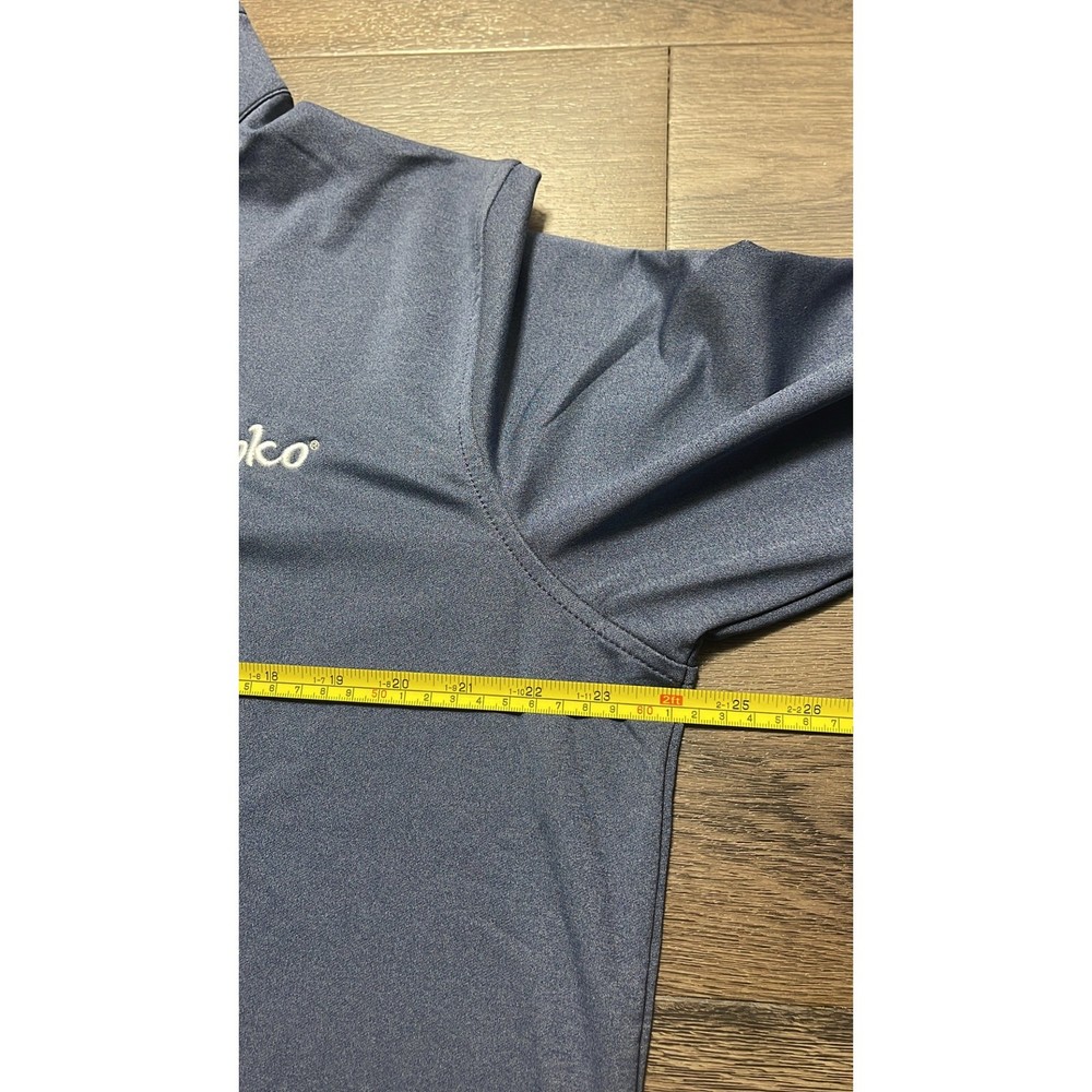 Peter Millar Mens Blue Quarter Zip Pullover Glooko Logo Performance Golf Large