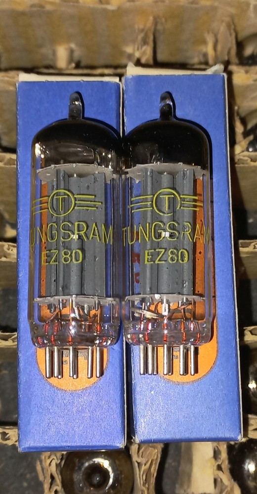 2 x Tungsram EZ80 6V4 Tubes