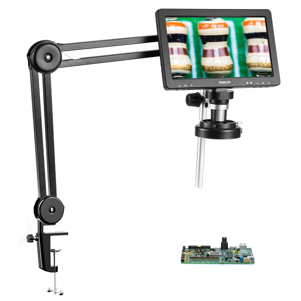 TOMLOV DM9 Digital Microscope 7" LCD 1200X Coin Microscope & Flexible Arm Stand