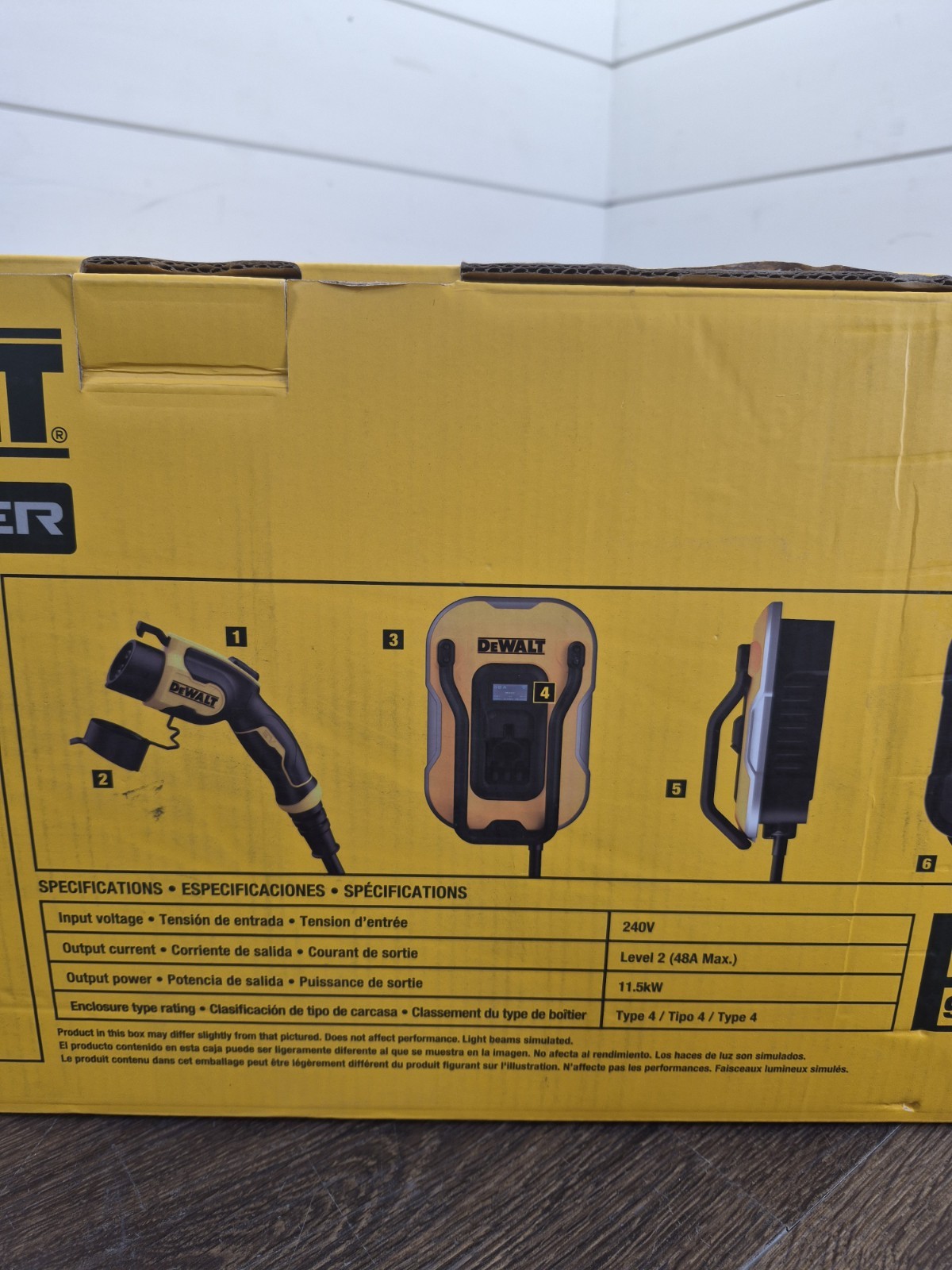 DEWALT Level-2 Wall Mounted Electric Vehicle EV Charger up to 48 Amps New