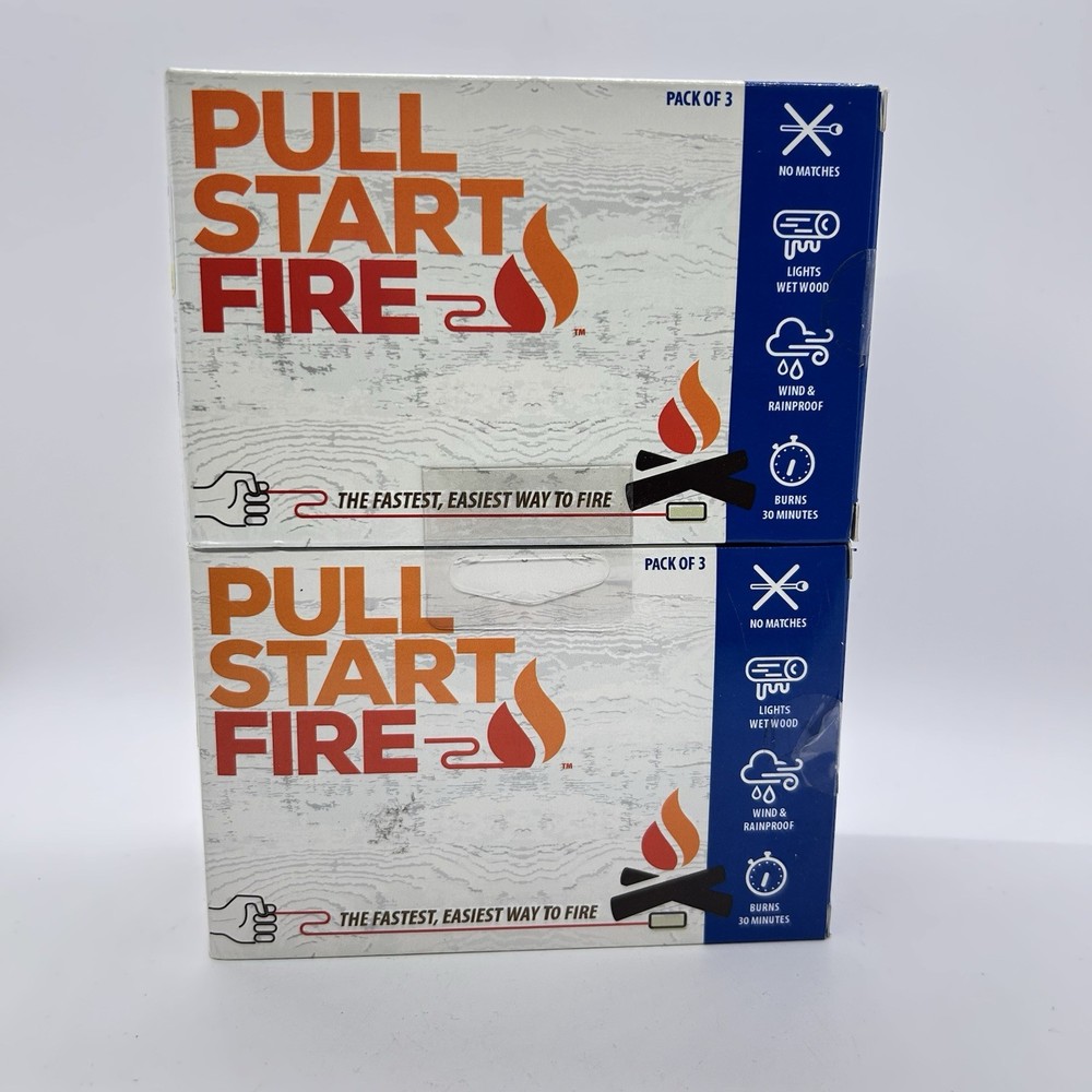 Pull Start Fire Pull String Firestarter No Matches Required 2 Boxes Of 3 New