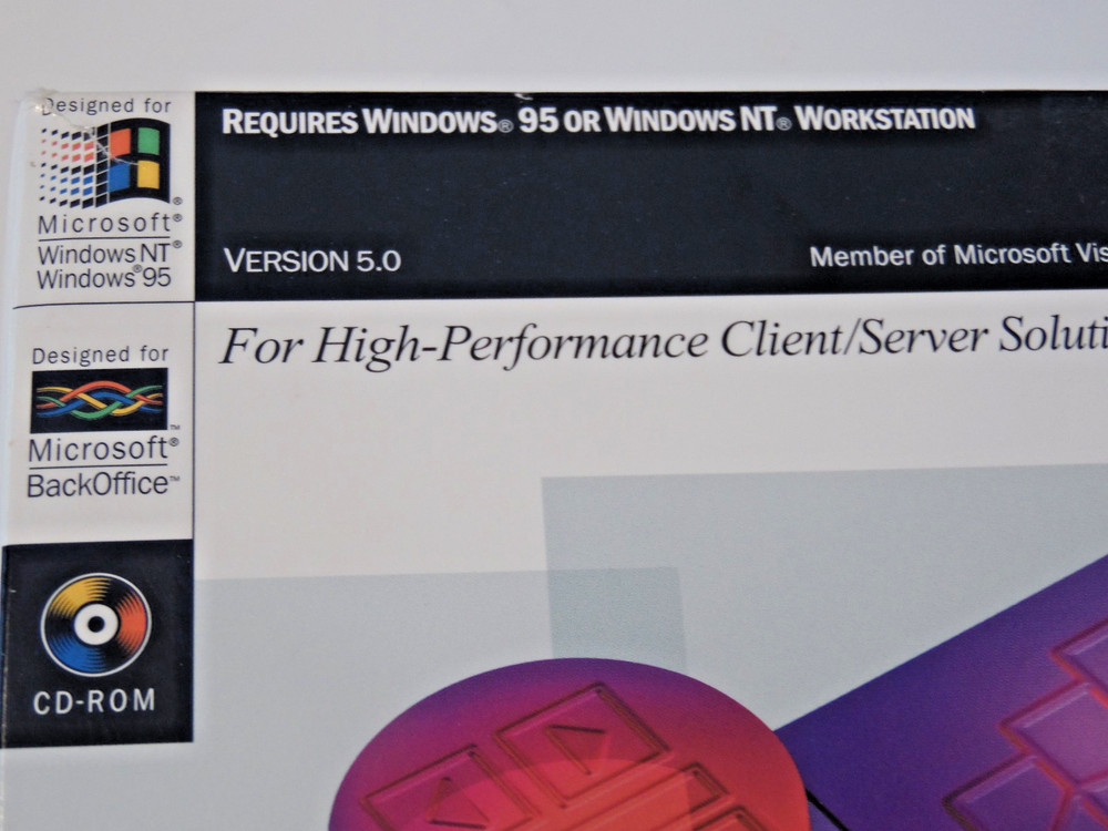 Microsoft Visual Basic 5.0 Professional Edition VB5 Pro CD-ROM in Retail Box