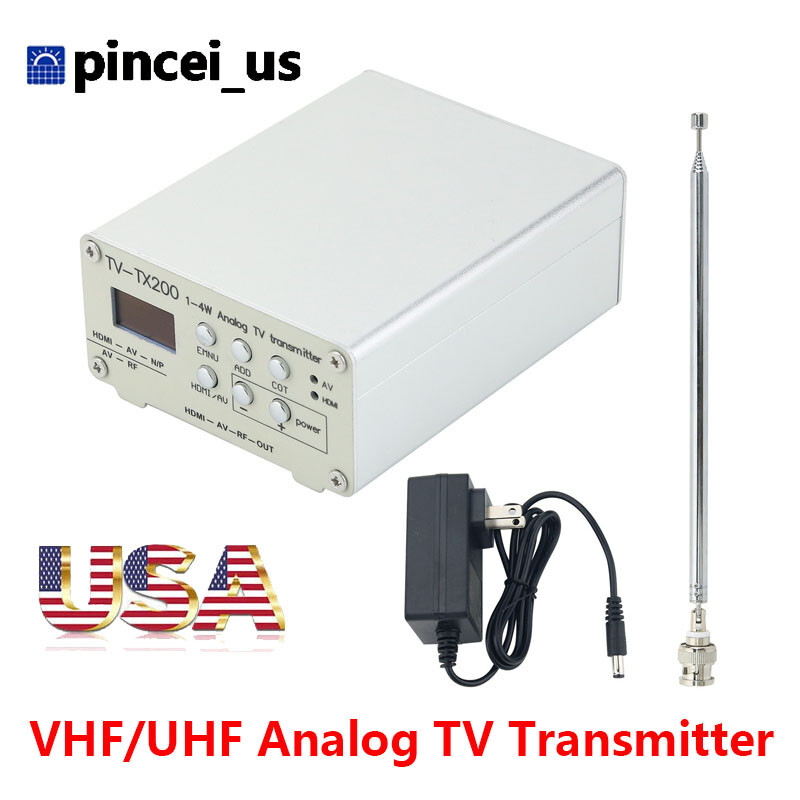 TV-TX200 VHF/UHF Analog TV Transmitter HD/AV Input Analog Signal Transmitter USA