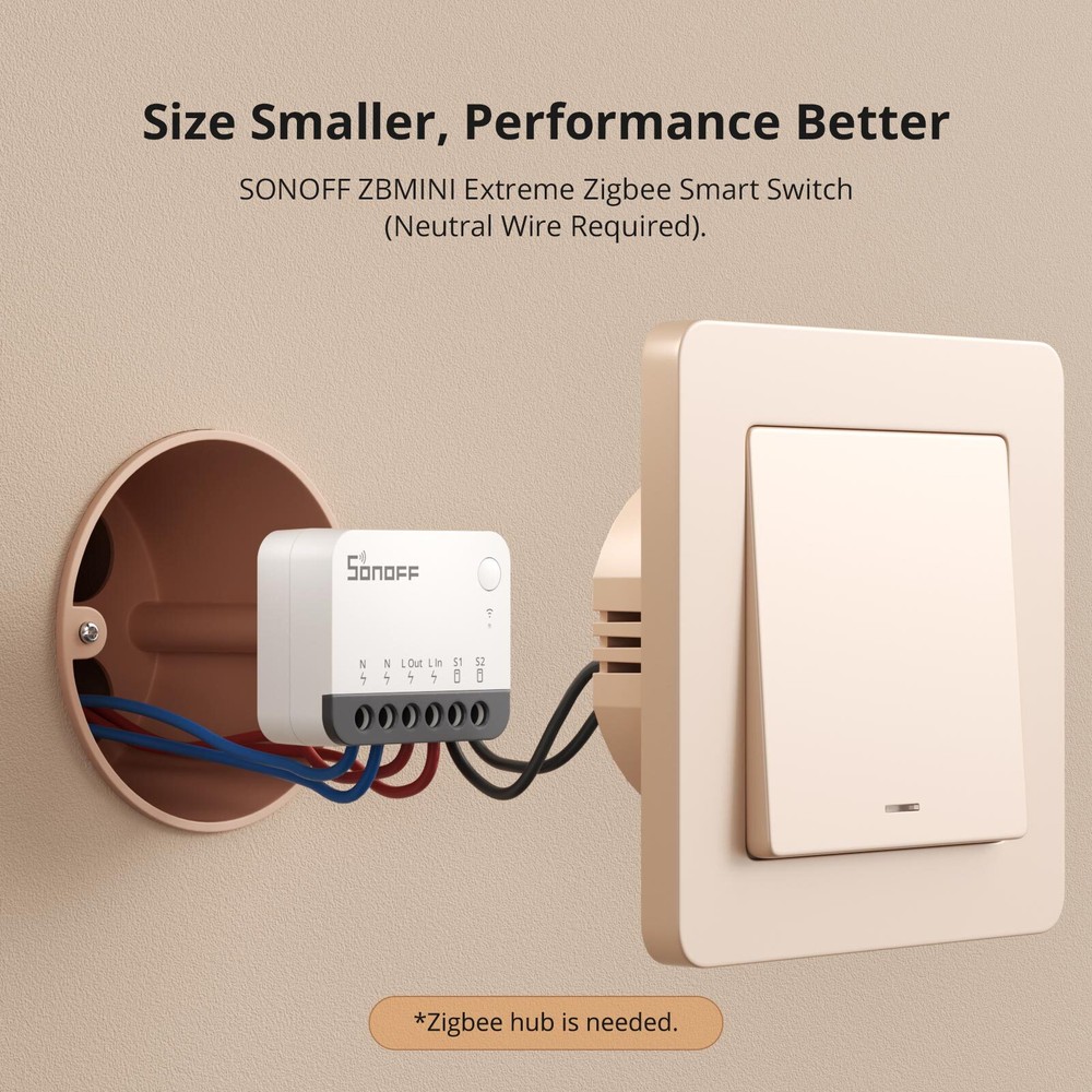 SONOFF ZBMINIR2 MINI Zigbee Smart Light Switch Module Neutral Wire Required 2PCS