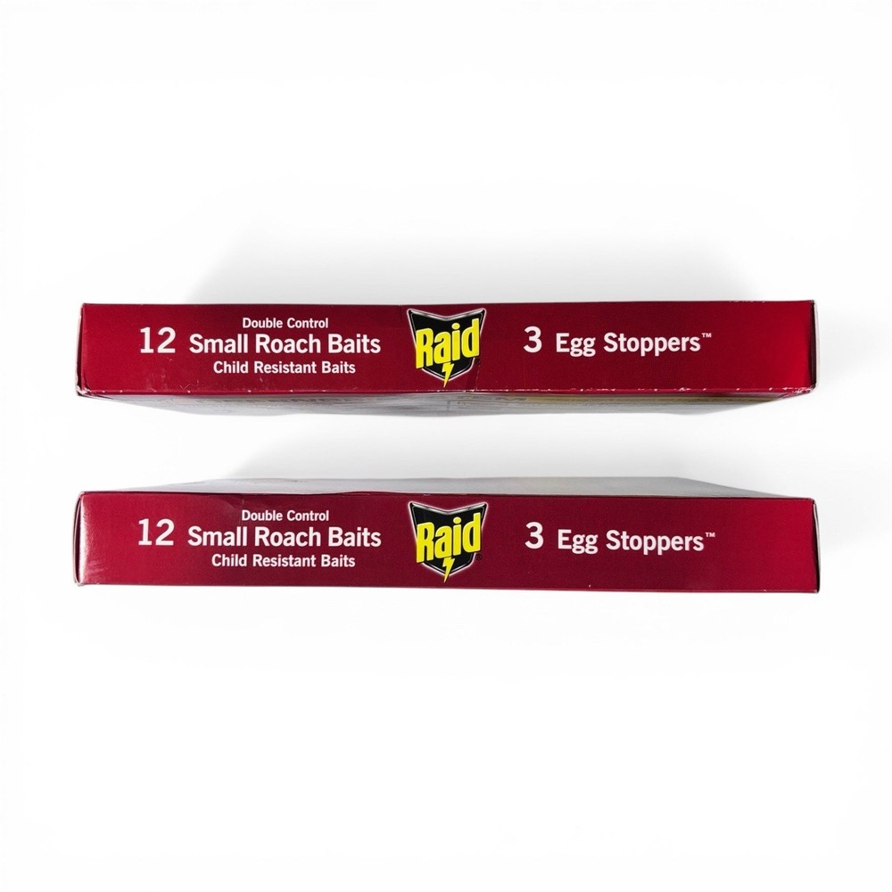 Raid Small Roach Baits And Egg Killer 24 Baits And 6 Egg Stoppers - NEW 2 PACK