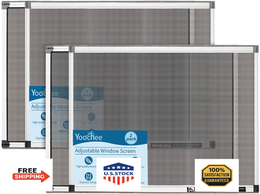 Yoochee Expandable Window Screen 2 Pack Adjustable Large Replacement Screens 18"