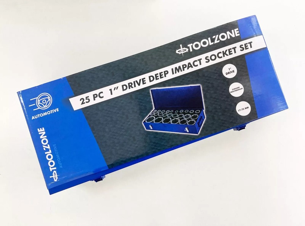 1" Deep Impact Socket Set Sockets from 17mm - 75mm Jumbo Socket Set 25 Piece