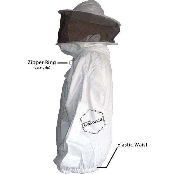 Beekeeper Zip-Up Jacket with Removable Veil - Cotton, White, Size 2XL