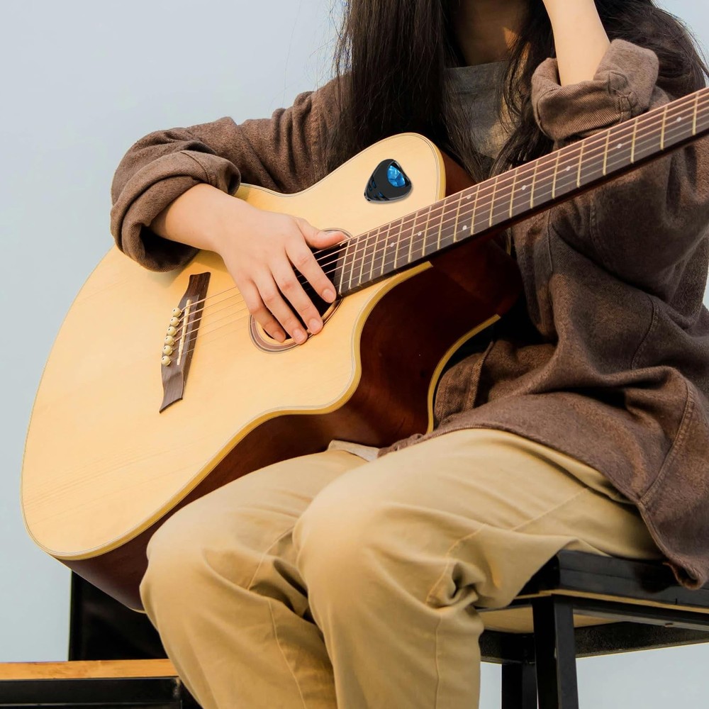 4Pack Easy Guitar Pick Holder Stick-On Plastic Guitar Pick Case w/ Adhesive Back