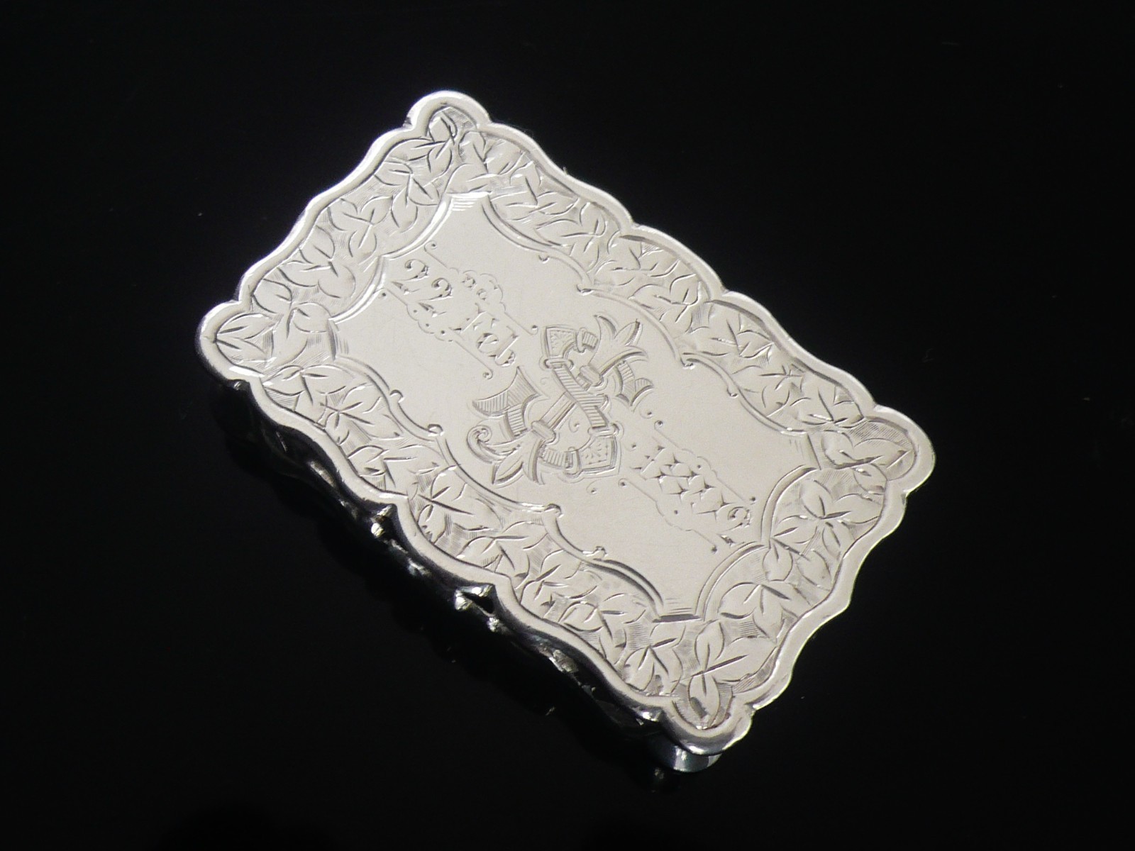 Sterling Silver Snuff Box, George Unite, Antique Birmingham 1890