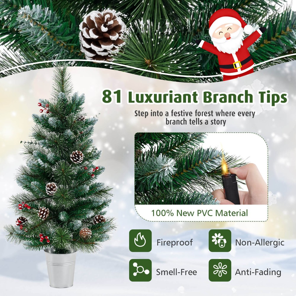 3 ' Artificial Xmas Tree with 81 Branch Tips Eucalyptus Leaves Pine Needles
