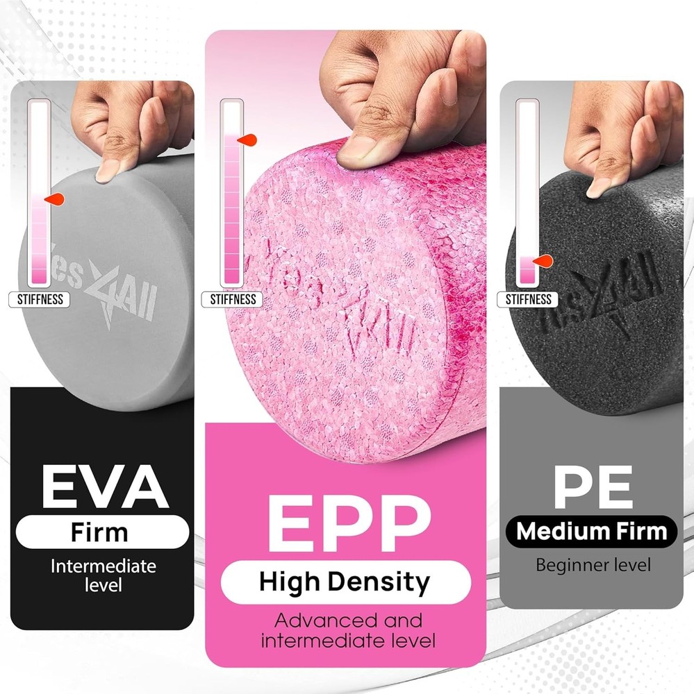 High-Density EPP Round Back Roller Foam, Exercise Foam Roller for Yoga, Pilat...
