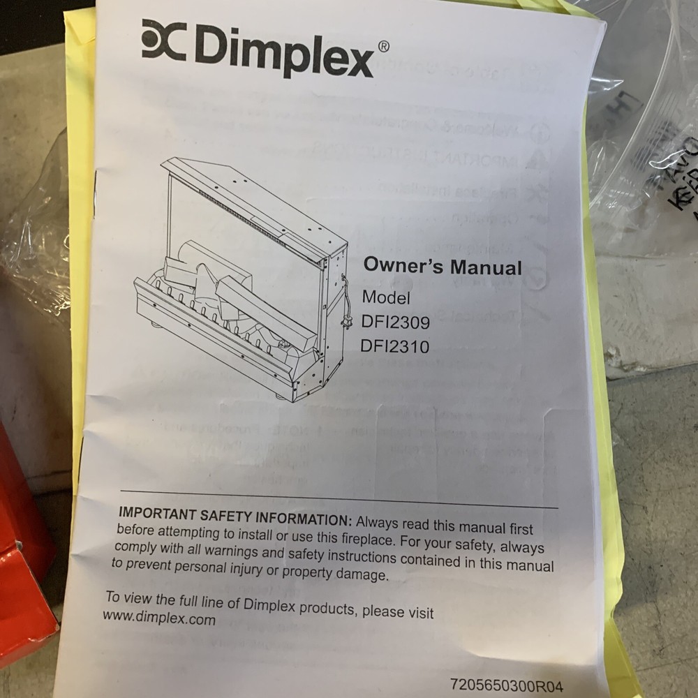 NEW Dimplex Firebox 23” Insert With LED Log Set, On/off Remote Control DFI2310