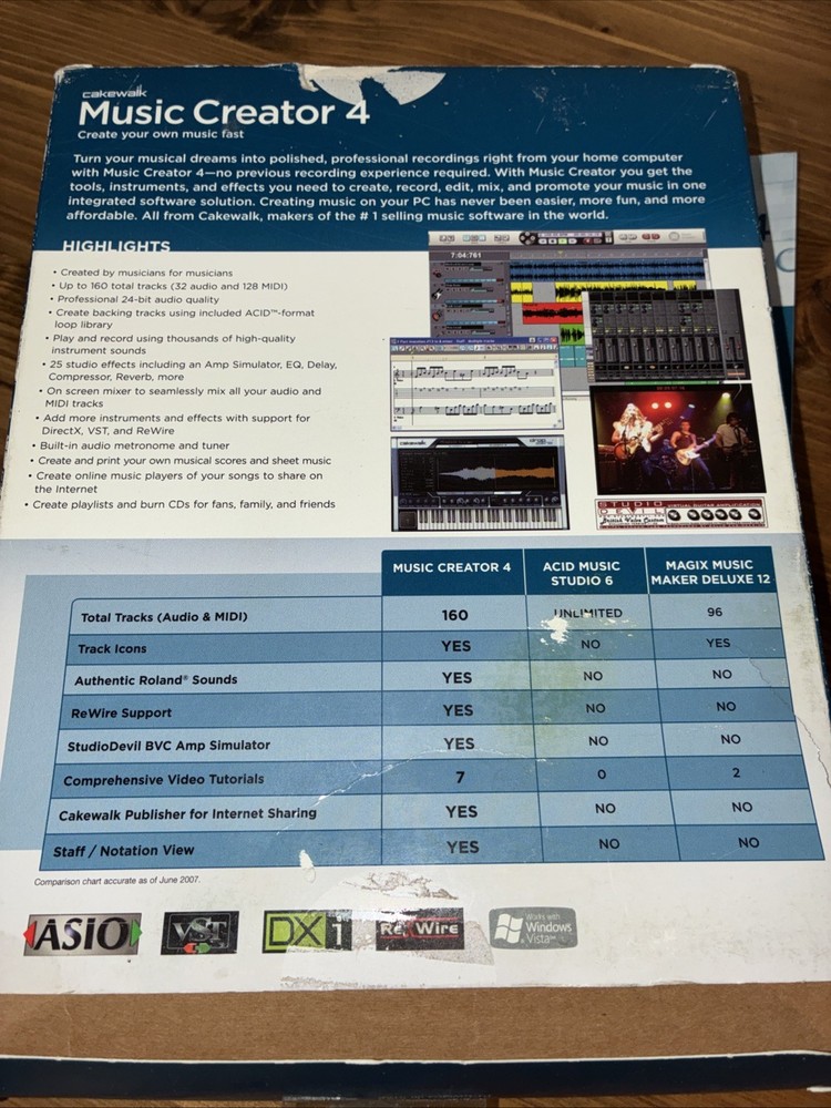 Cakewalk Music Creator 4 Software CD Disc And Manual