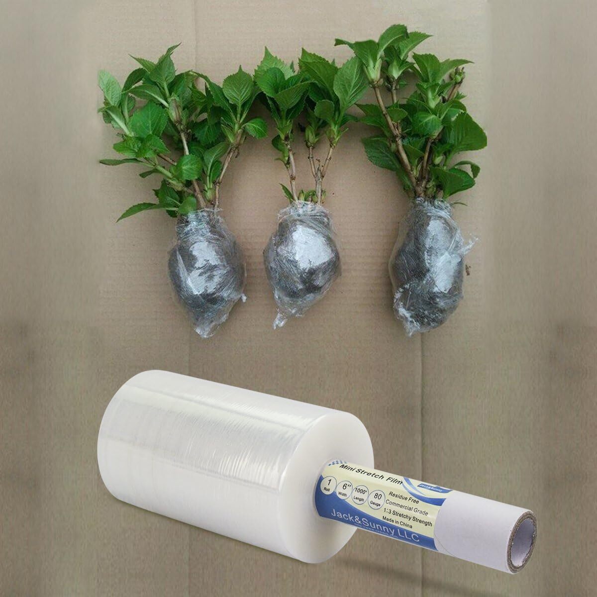 Clear Stretch Wrap 6"×1000'Plastic Wrap Roll for Moving Shipping Wrap,Industrial