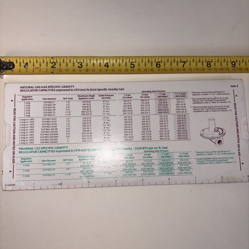 Tracpipe Counterstrike Pipe Sizing Calculator HVAC Heating PREOWNED