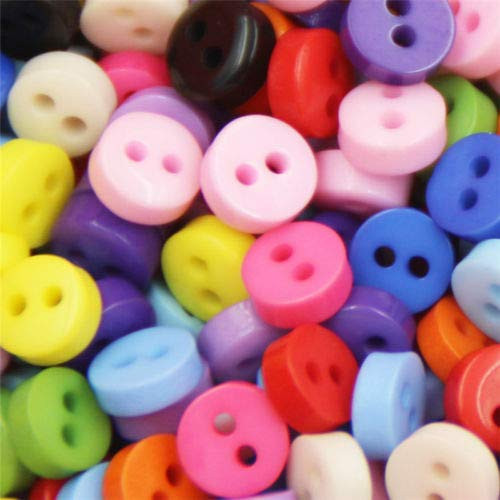 Tiny Button,500pcs Micro Button 6mm Resin Button for Dolls Clothing Sewing