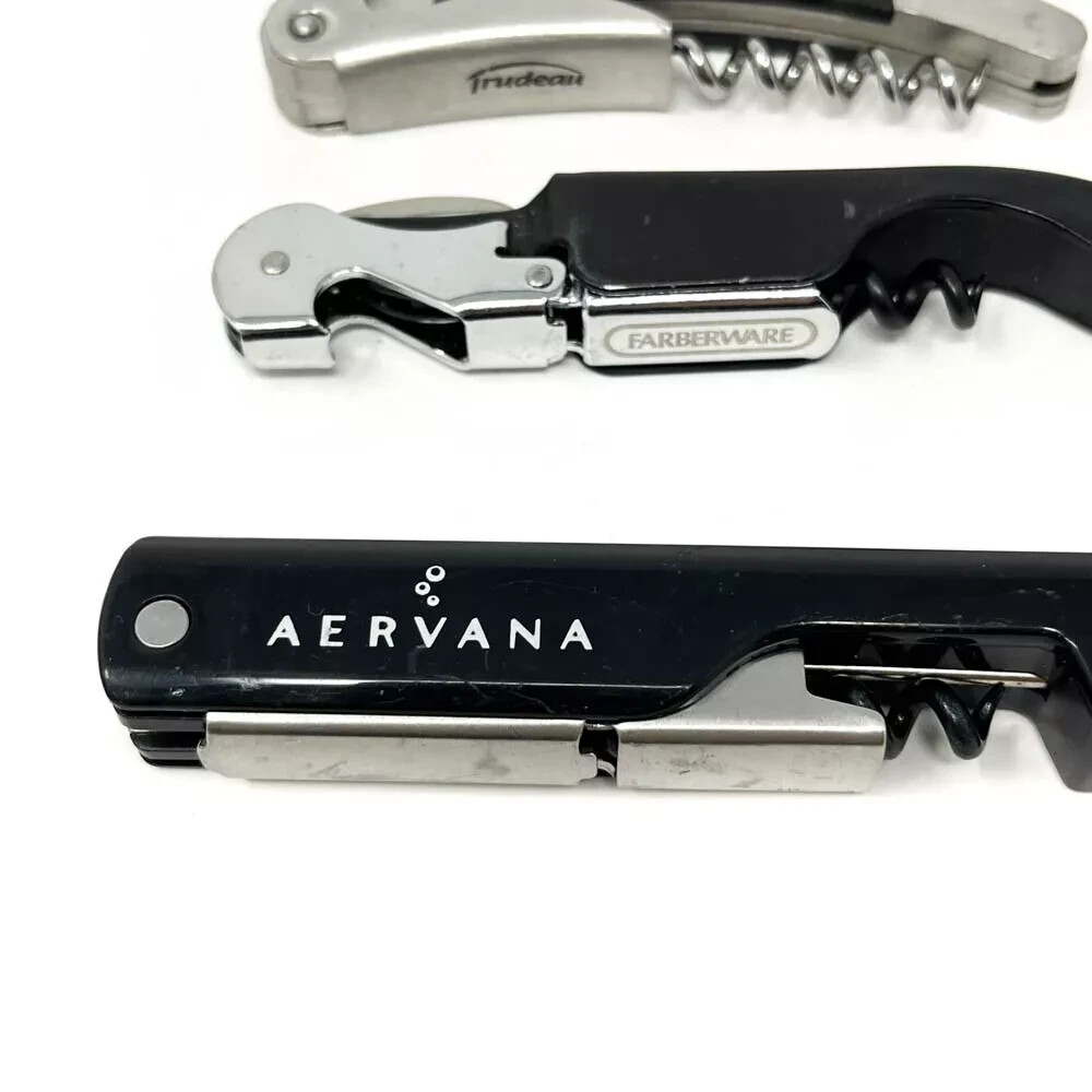 4 Pcs Aervana, Farberware, Trudeau, Fetzer Corkscrew Wine Bottle Opener
