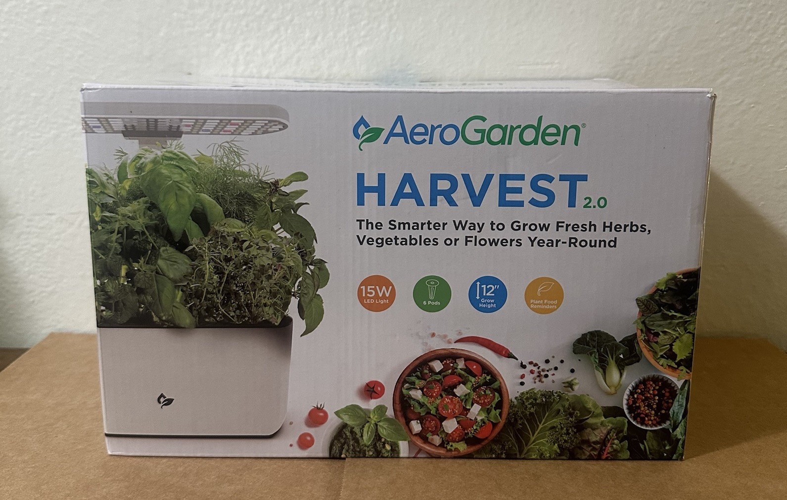 AeroGarden Harvest 2.0, Indoor Garden Hydroponic System with LED Grow Light