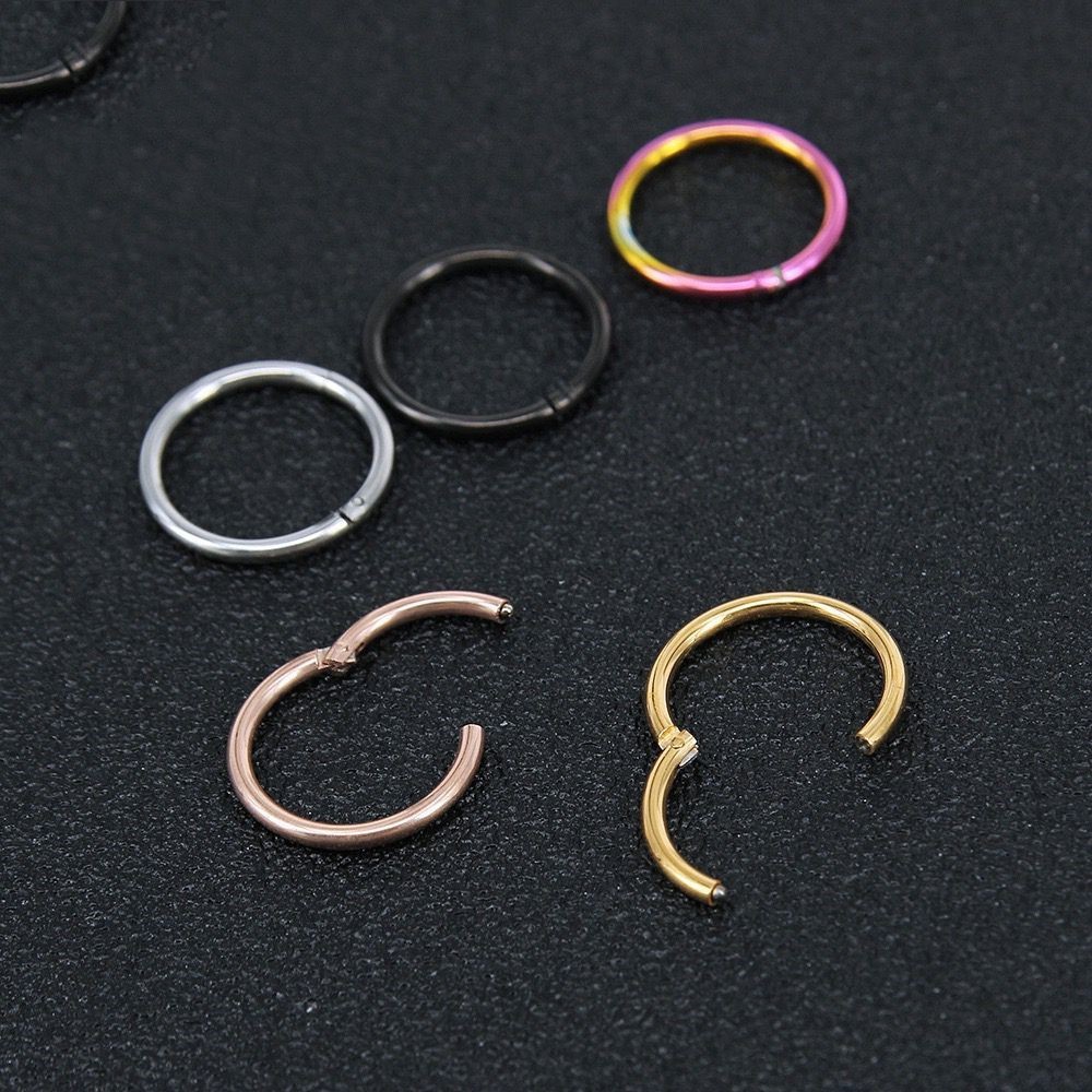1PC Surgical Steel Hinged Segment Hoop Ring Sleeper Lip Ear Nose Body Piercing