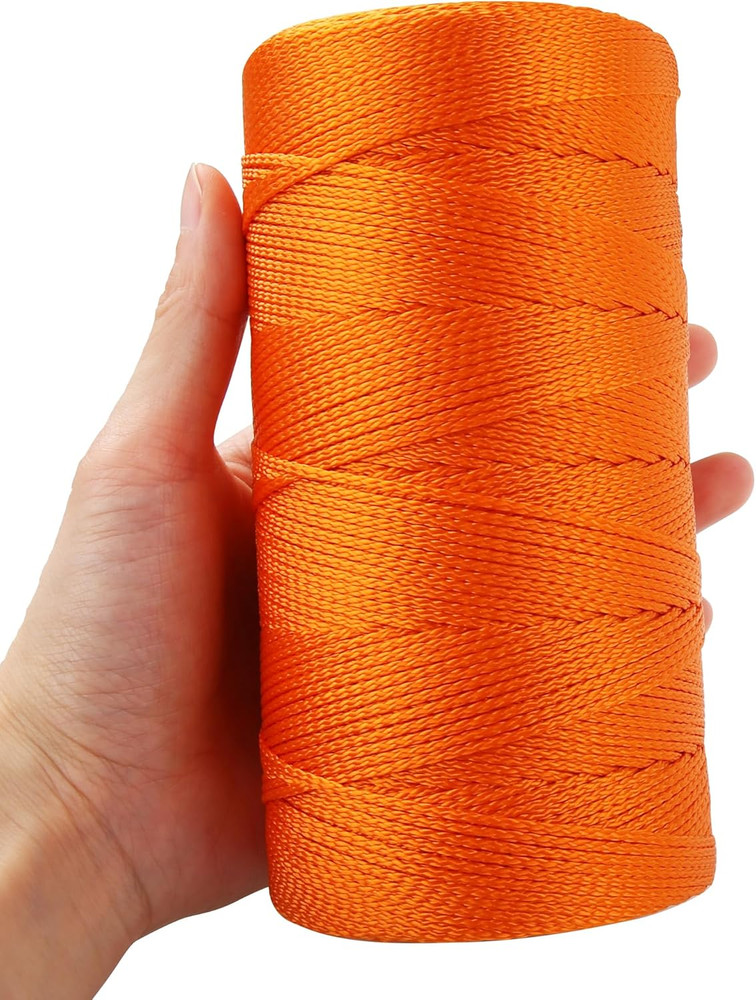 Durable Nylon Mason Line String - 1200ft #18 Braided Twine, 6 Pack